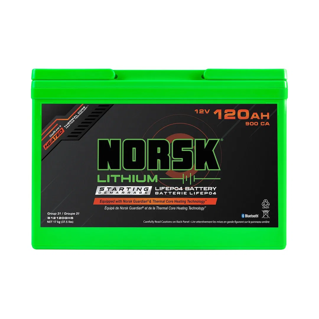 B12120GHS – NORSK INC Battery, Group 31 12 Volt M8 Threaded Stud Top Terminal Lithium Iron Phosphate Style (LiFePO4) ...